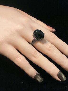 Adjust. Obsidian Ring